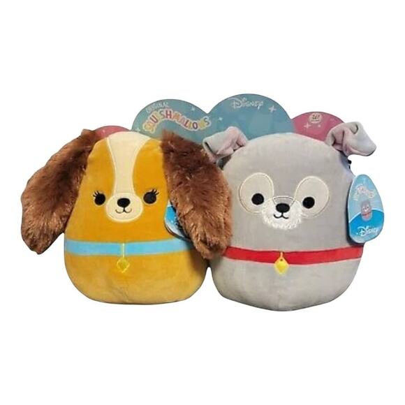 Set of 2 Squishmallows Squeaky Pet Toys Lady and The Tramp 5"- NWT - Picture 1 of 2